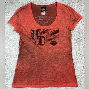 Harley Davidson Shirt Womens Medium Scoop Neck Tee Niagara Falls Canada Basic